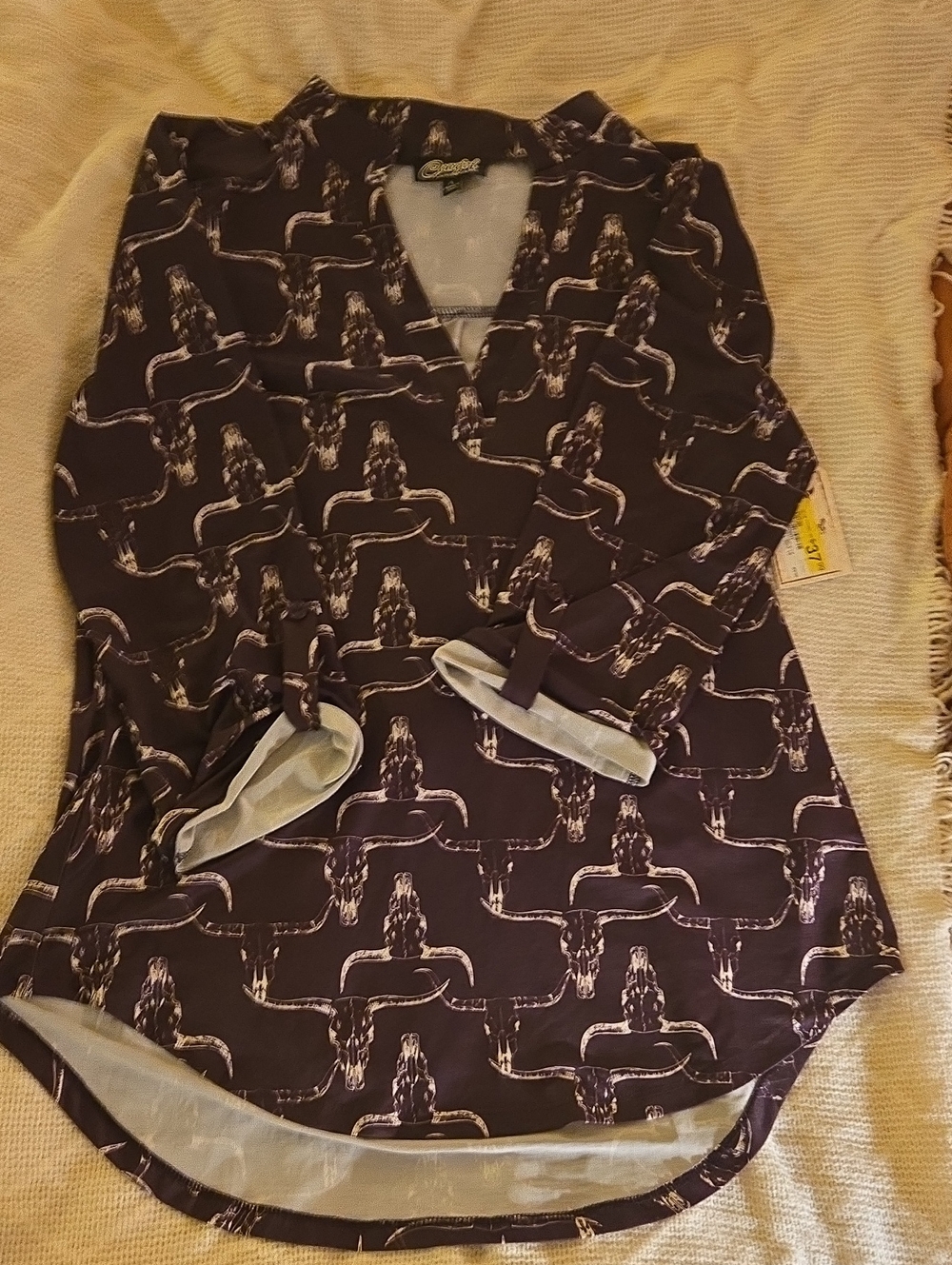 Western blouse with cowskull print